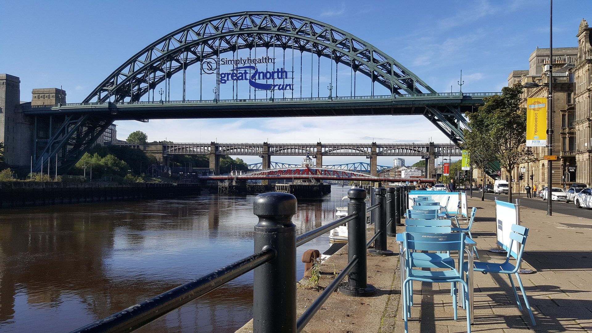 The Tyne Bridge over the Newcastle quayside