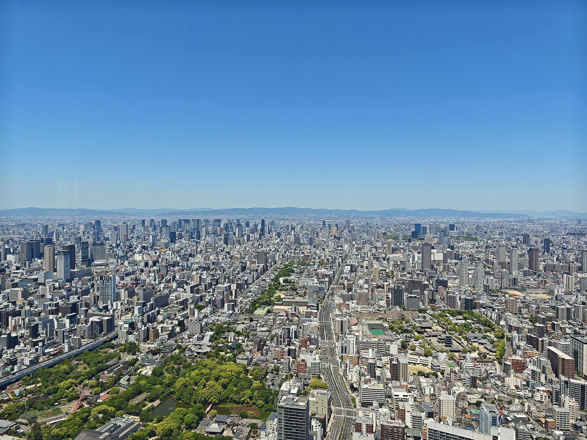 The Osaka skyline from Abeno Harukas