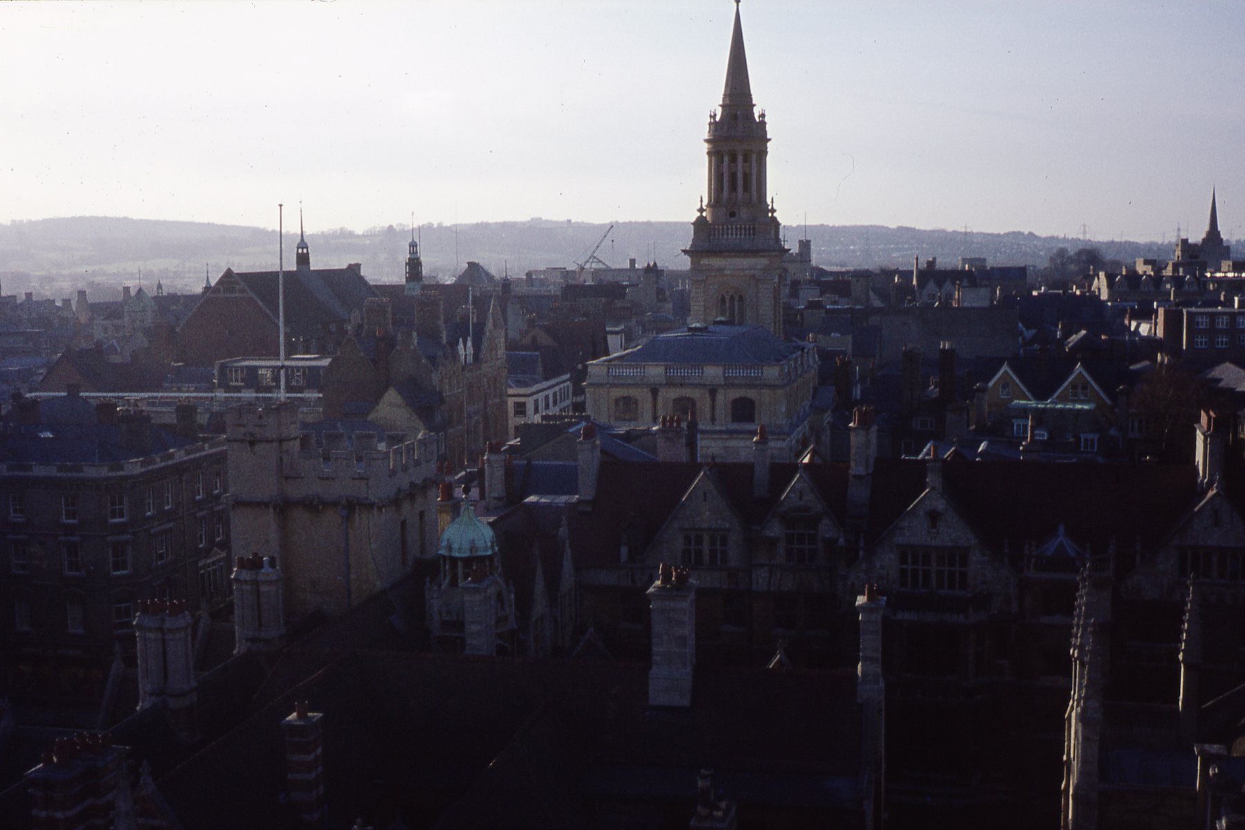 The Oxford skyline from the tower of St Mary's, spires and rooftops